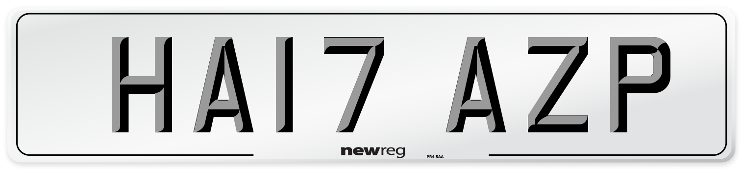 HA17 AZP Number Plate from New Reg